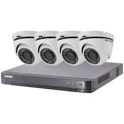 Kit Video Surveillance Turbo HD Hikvision 4 Caméras Dôme - Blanc