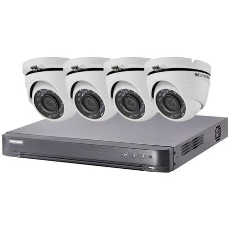 Kit Video Surveillance Turbo HD Hikvision 4 Caméras Dôme - Blanc 1 Kit Video Surveillance Turbo HD Hikvision 4 Caméras Dôme - Blanc