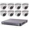 Kit Video Surveillance Turbo HD Hikvision 8 Caméras Dôme HIK-8DOM-THD-002 - Blanc Et Noir