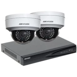 Kit Vidéosurveillance NVR 2 Caméras HIK-KITNVR2DOM2MP - Hikvision - Blanc Et Noir