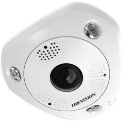 Caméra IP Fish-eye - 12Mp - Vision 360° - IR 15m - Audio Bidirectionnel - Hikvision - DS-2CD63C5G0E-IVS(2mm)(B) - Blanc