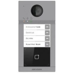 Portier Vidéo IP Wifi Lecteur Cartes 4 Boutons DS-KV8413-WME1(B) Hikvision - Gris