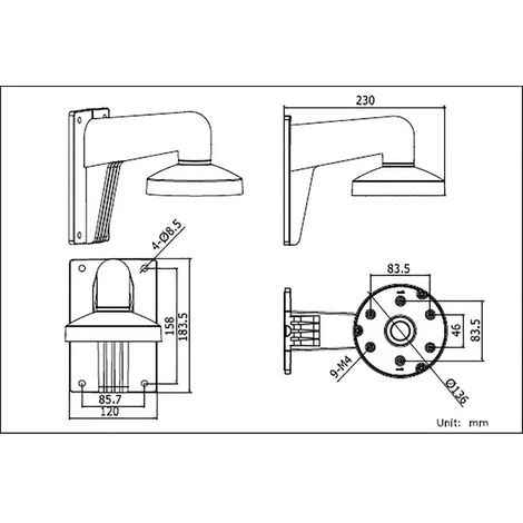 HIKVISION Support Mural DS-1273ZJ-135 Hikvision DS-1273ZJ-135 2 HIKVISION Support Mural DS-1273ZJ-135 Hikvision DS-1273ZJ-135 – Image 2