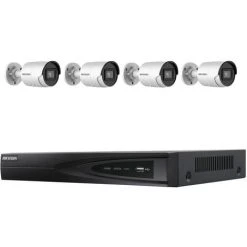 Kit Vidéosurveillance 4 Caméras Compactes - Hikvision - HIK-KITNVR4BULL-002 - Blanc