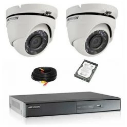 Kit De Vidéosurveillance Hikvision 2 Dômes 1080p Hd Avec Disque Dur