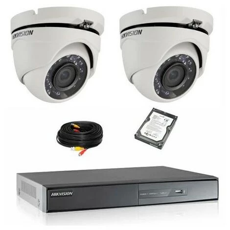 Kit De Vidéosurveillance Hikvision 2 Dômes 1080p Hd Avec Disque Dur 1 Kit De Vidéosurveillance Hikvision 2 Dômes 1080p Hd Avec Disque Dur